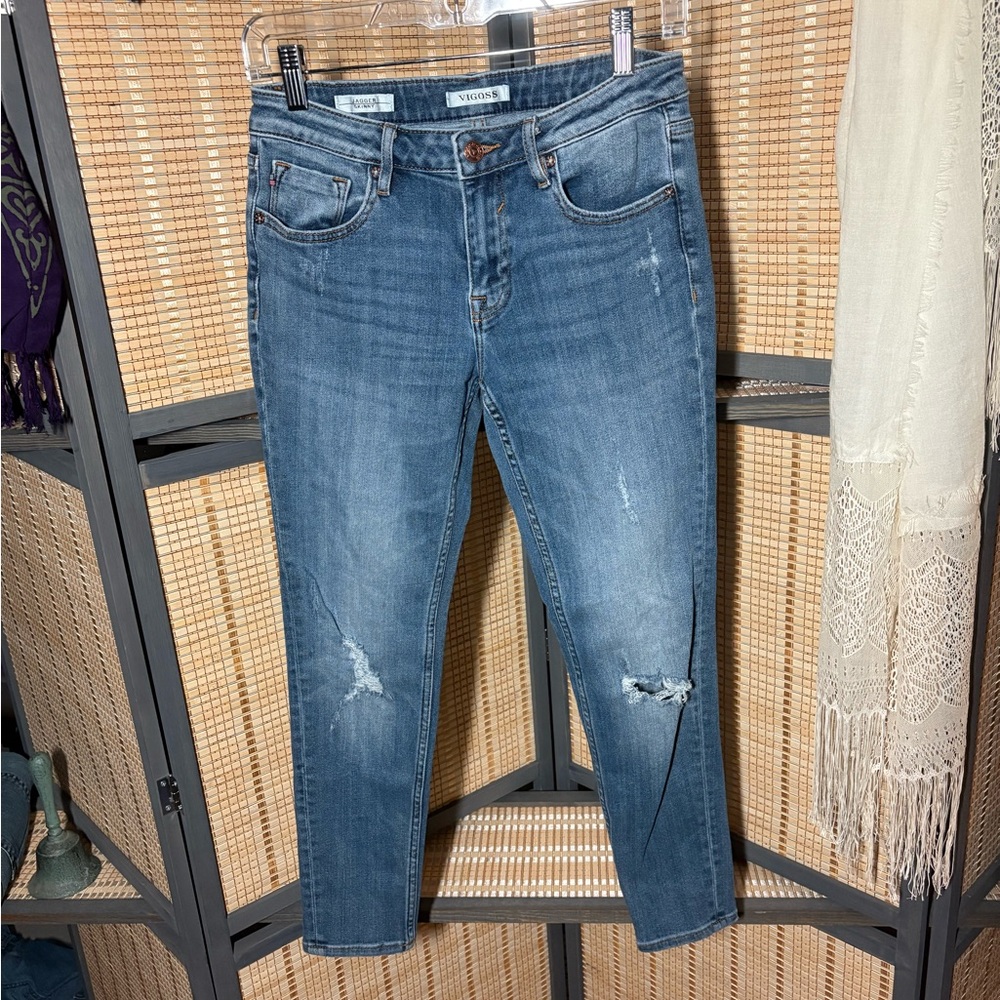 Vigoss Women's Blue Distressed Jeans